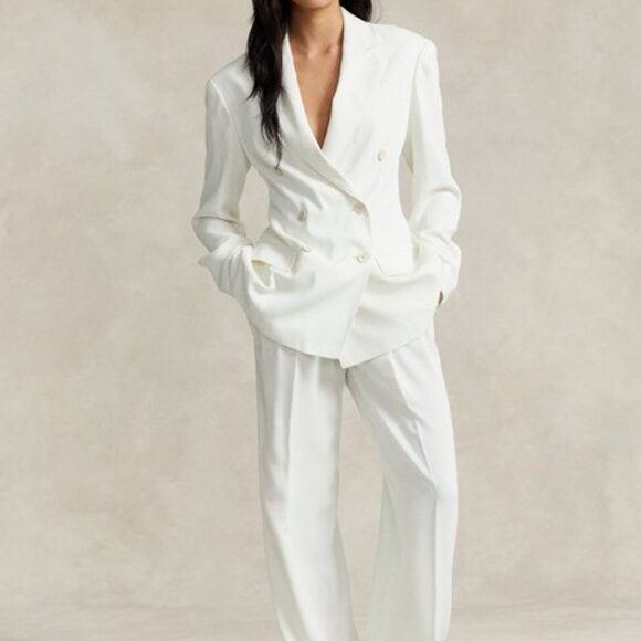 POLO RALPH LAUREN DOUBLE-BREASTED SATIN BLAZER NWT - Picture 2 of 5